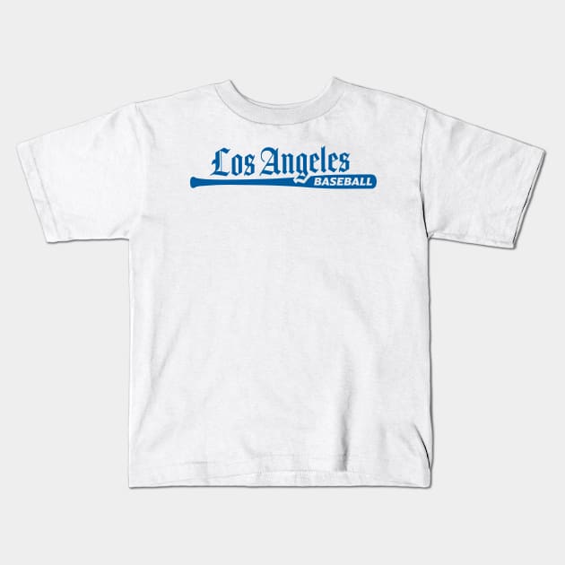 Los Angeles Baseball Kids T-Shirt by Throwzack